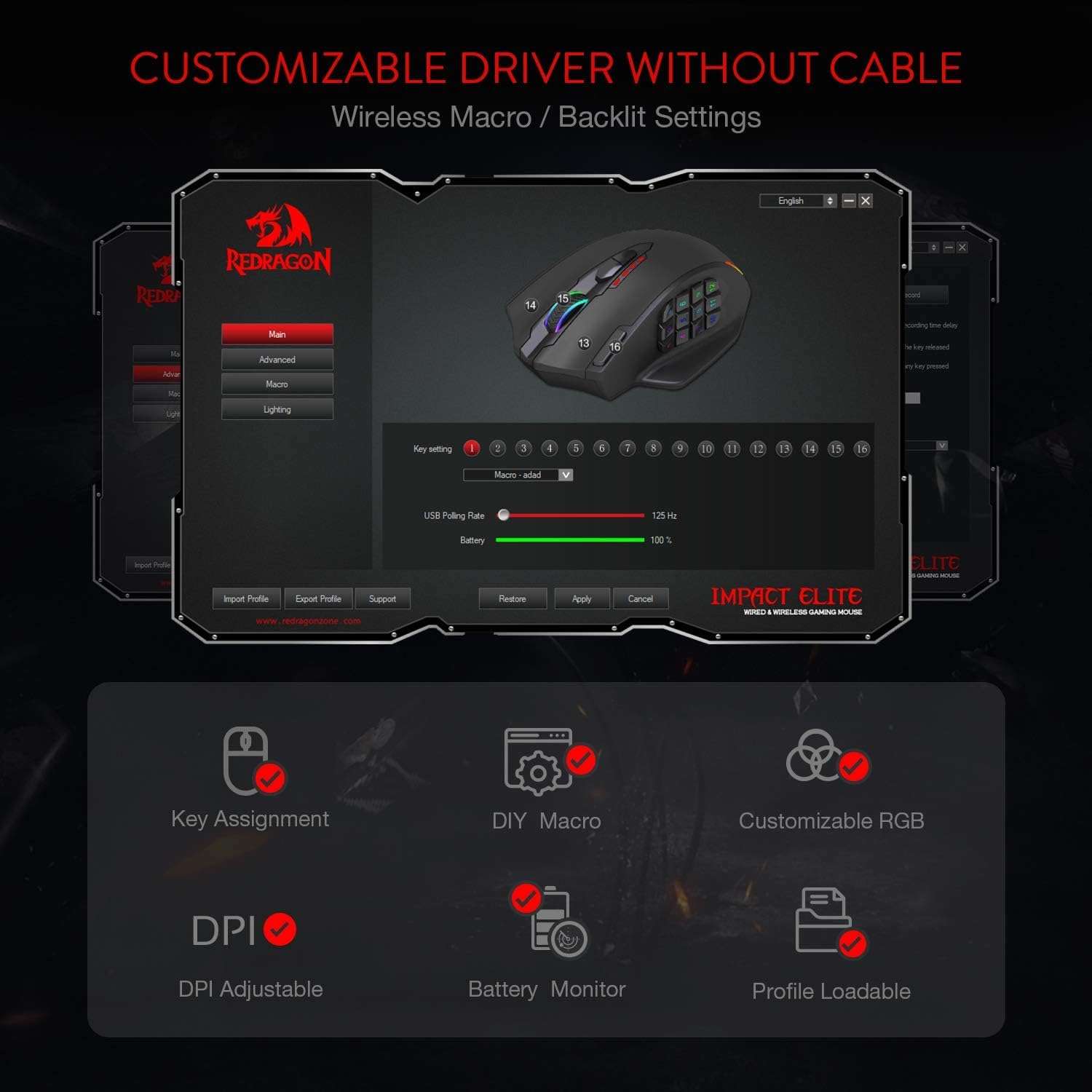 Redragon M913 Impact Elite Wireless Gaming Mouse - Image 6